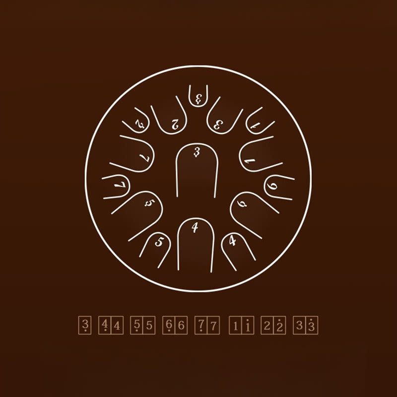 Buddha Stones Steel Tongue Drum Kit de batterie de méditation de pleine conscience de guérison sonore 15 notes Instrument de percussion 14 pouces