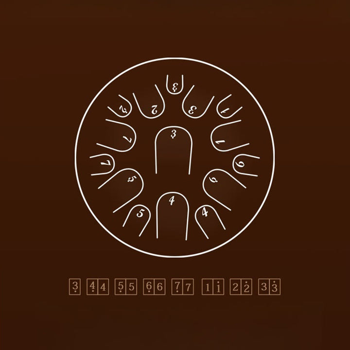 Buddha Stones Steel Tongue Drum Kit de batterie de méditation de pleine conscience de guérison sonore 15 notes Instrument de percussion 14 pouces