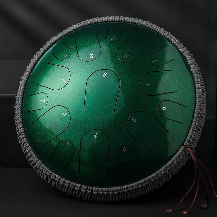 Buddha Stones Steel Tongue Drum Kit de batterie de méditation de pleine conscience de guérison sonore 15 notes Instrument de percussion 14 pouces