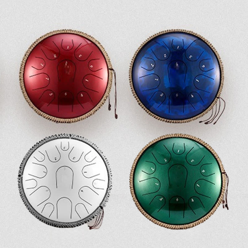Buddha Stones Steel Tongue Drum Kit de batterie de méditation de pleine conscience de guérison sonore 15 notes Instrument de percussion 14 pouces