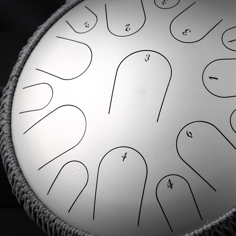Buddha Stones Steel Tongue Drum Kit de batterie de méditation de pleine conscience de guérison sonore 15 notes Instrument de percussion 14 pouces