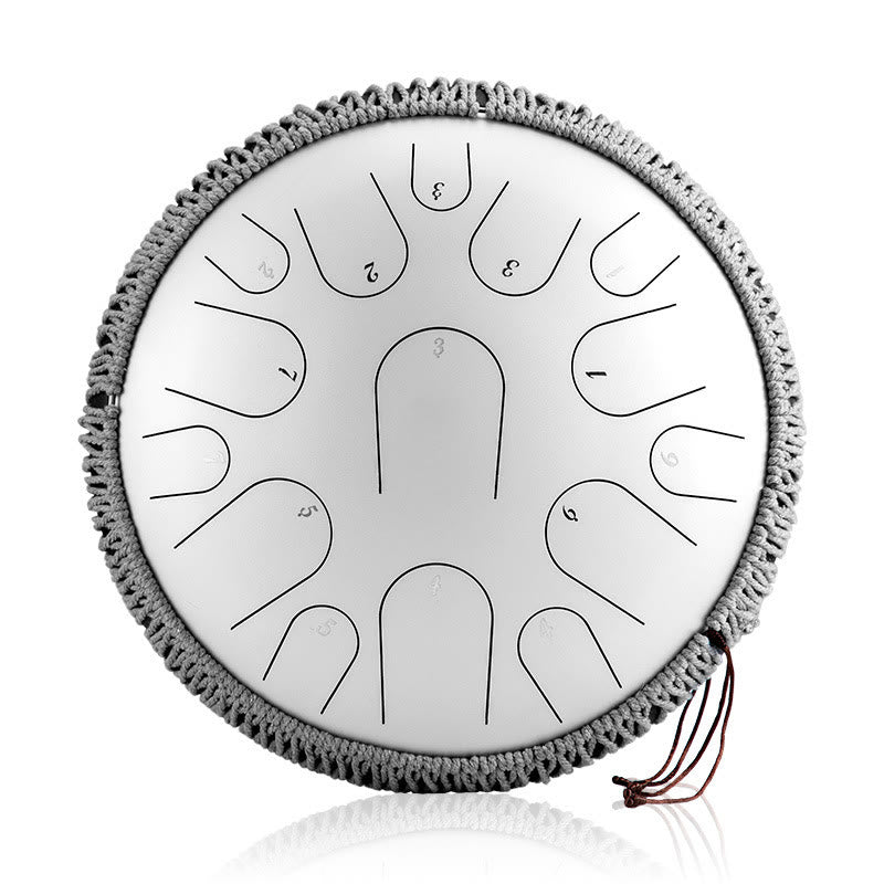 Buddha Stones Steel Tongue Drum Kit de batterie de méditation de pleine conscience de guérison sonore 15 notes Instrument de percussion 14 pouces