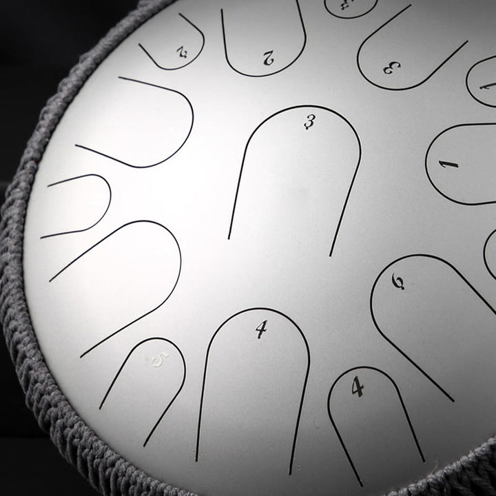 Buddha Stones Steel Tongue Drum Kit de batterie de méditation de pleine conscience de guérison sonore 15 notes Instrument de percussion 14 pouces - image 9