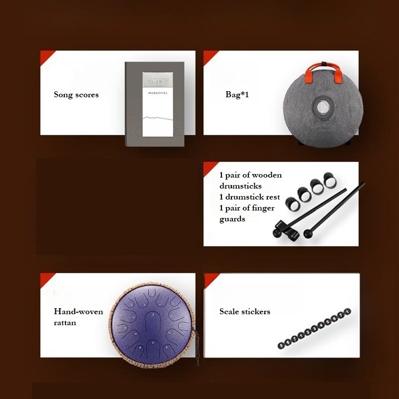 Buddha Stones Steel Tongue Drum Kit de batterie de méditation de pleine conscience de guérison sonore 15 notes Instrument de percussion 14 pouces