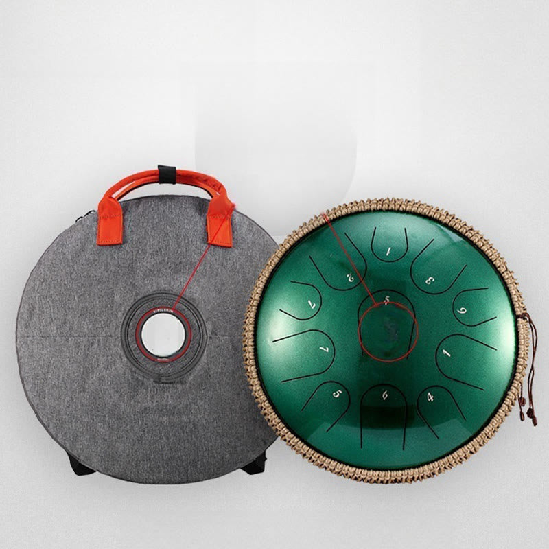 Buddha Stones Steel Tongue Drum Kit de batterie de méditation de pleine conscience de guérison sonore 15 notes Instrument de percussion 14 pouces