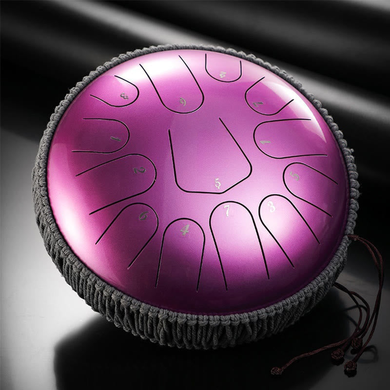 Buddha Stones Steel Tongue Drum Kit de percussion de méditation et de guérison sonore 13 notes 12 pouces