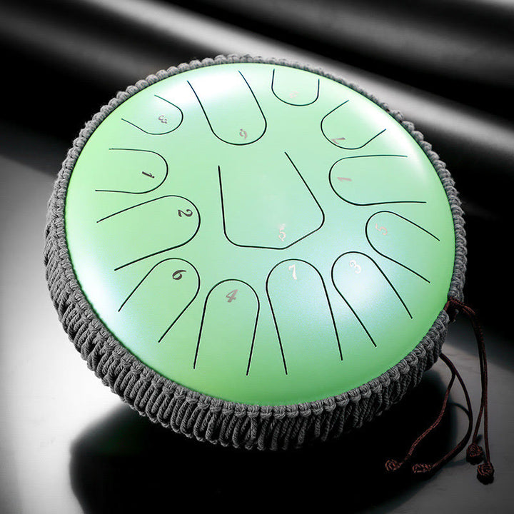 Buddha Stones Steel Tongue Drum Kit de percussion de méditation et de guérison sonore 13 notes 12 pouces
