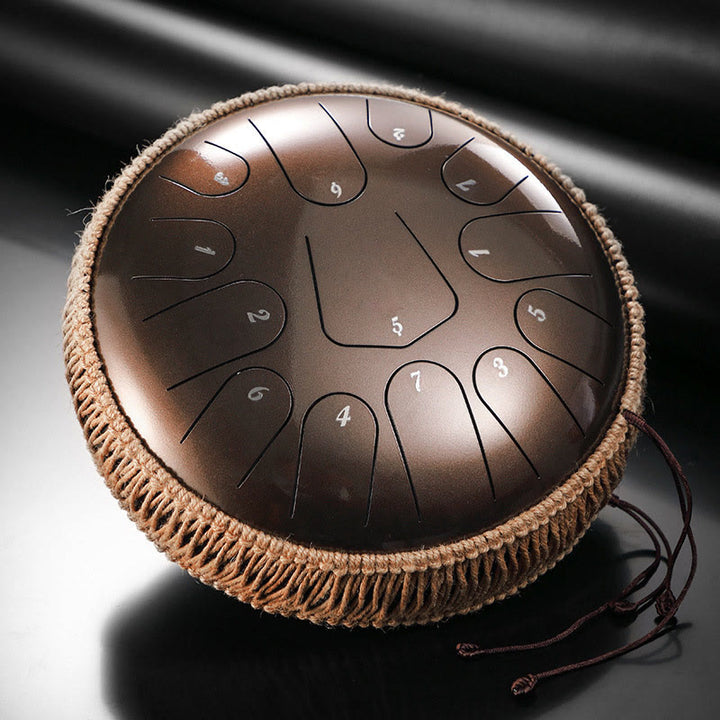 Buddha Stones Steel Tongue Drum Kit de percussion de méditation et de guérison sonore 13 notes 12 pouces