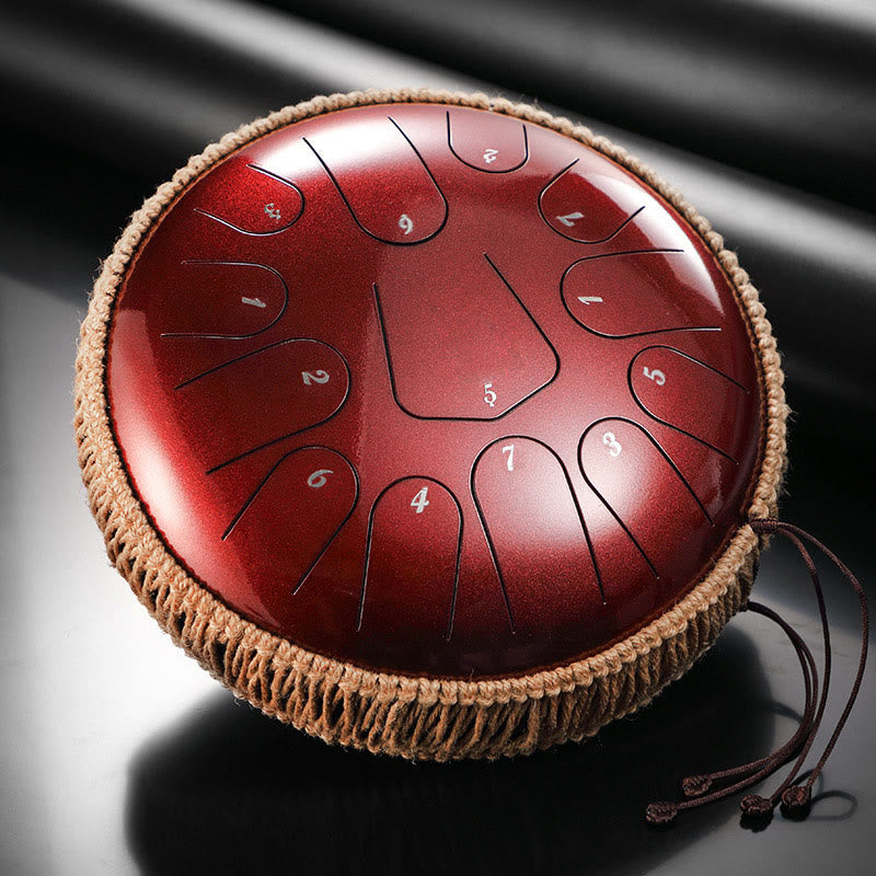 Buddha Stones Steel Tongue Drum Kit de percussion de méditation et de guérison sonore 13 notes 12 pouces