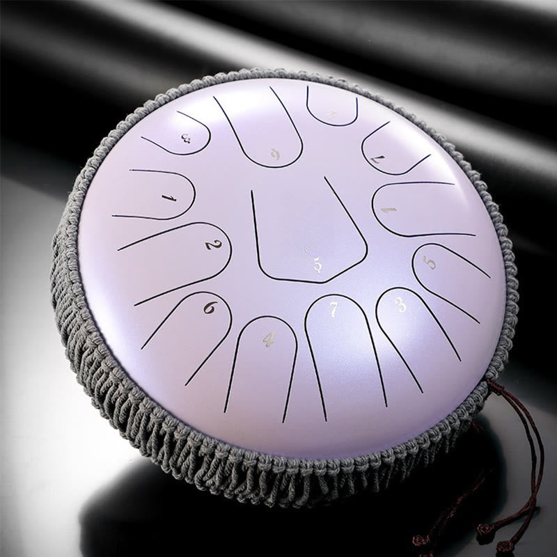 Buddha Stones Steel Tongue Drum Kit de percussion de méditation et de guérison sonore 13 notes 12 pouces