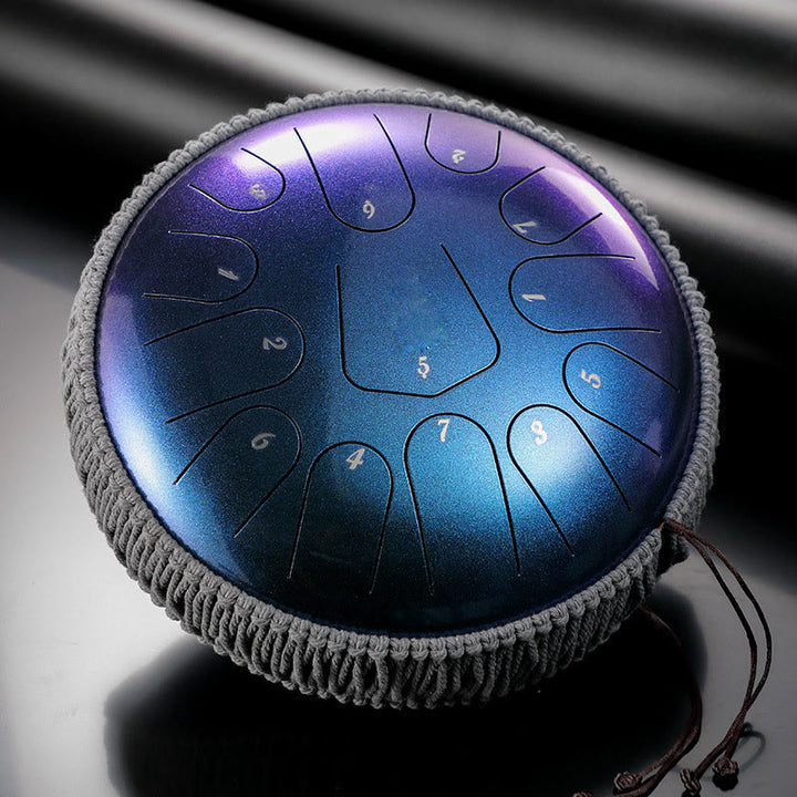 Buddha Stones Steel Tongue Drum Kit de percussion de méditation et de guérison sonore 13 notes 12 pouces