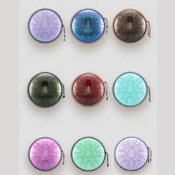 Buddha Stones Steel Tongue Drum Kit de percussion de méditation et de guérison sonore 13 notes 12 pouces