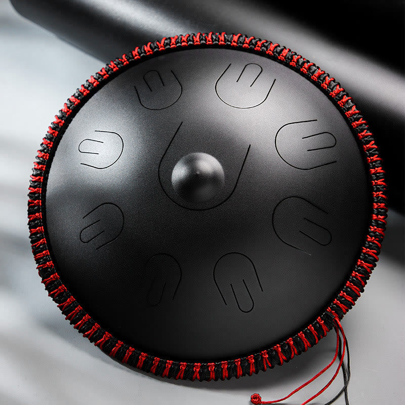 Buddha Stones Steel Tongue Drum Kit de méditation et de guérison sonore, instrument à 9 notes, 15 pouces - Noir 15 pouces - image 0