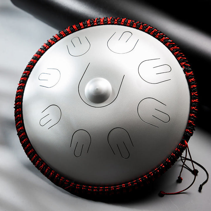Buddha Stones Steel Tongue Drum Kit de méditation et de guérison sonore, instrument à 9 notes, 15 pouces