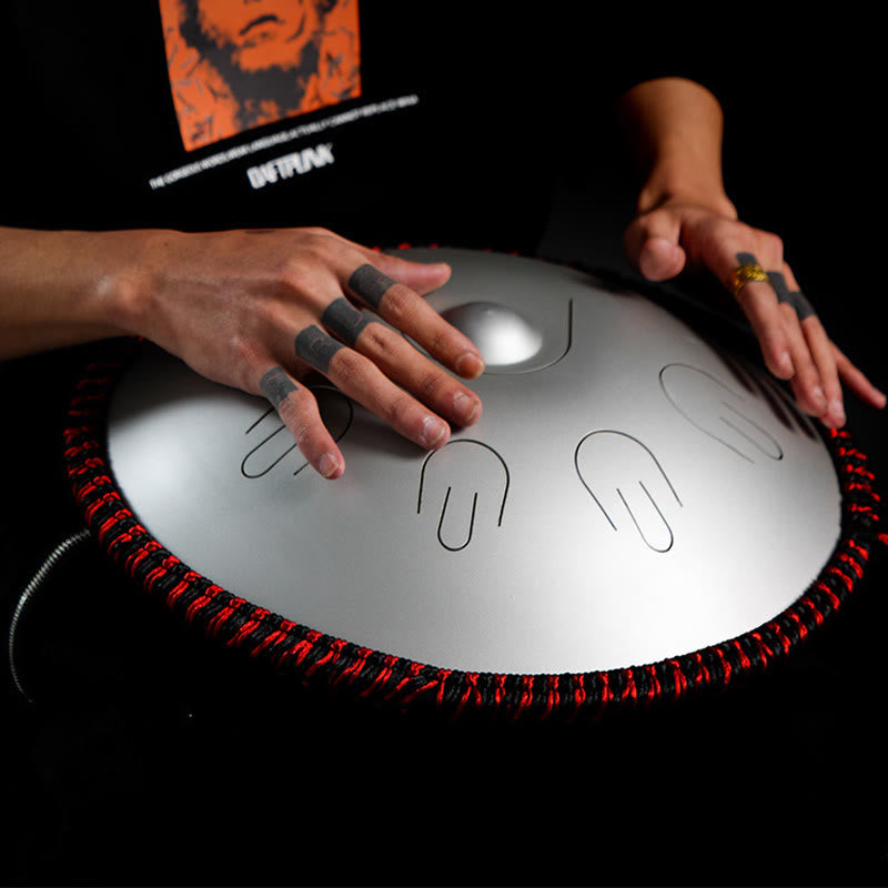 Buddha Stones Steel Tongue Drum Kit de méditation et de guérison sonore, instrument à 9 notes, 15 pouces