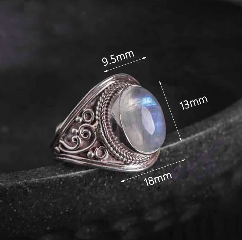 Buddha Stones ajustable en argent sterling 925 avec pierres de lune naturelles faites à la main