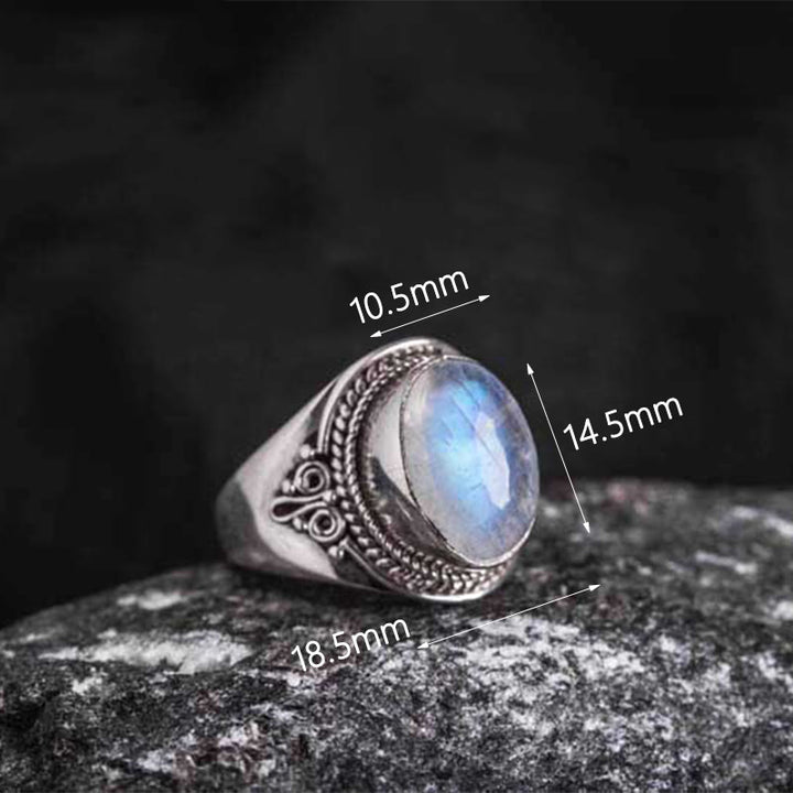 Buddha Stones ajustable en argent sterling 925 avec pierres de lune naturelles faites à la main