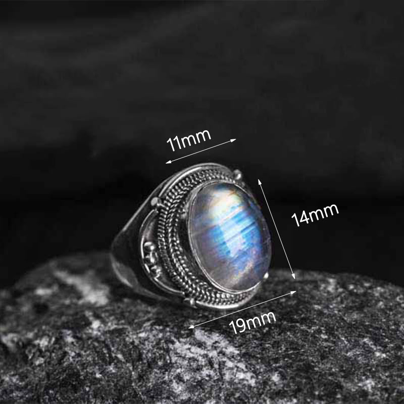 Buddha Stones ajustable en argent sterling 925 avec pierres de lune naturelles faites à la main