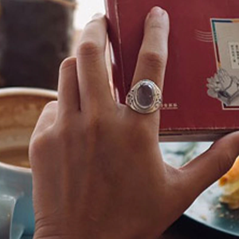 Bague ajustable en argent sterling 925 et quartz rose naturel fait main. Buddha Stones. - image 13