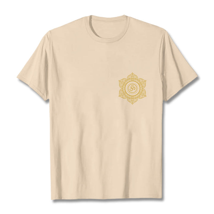 T-shirt à motif Mandala doré OM et Buddha Stones - Bisque - 2XL - image 11