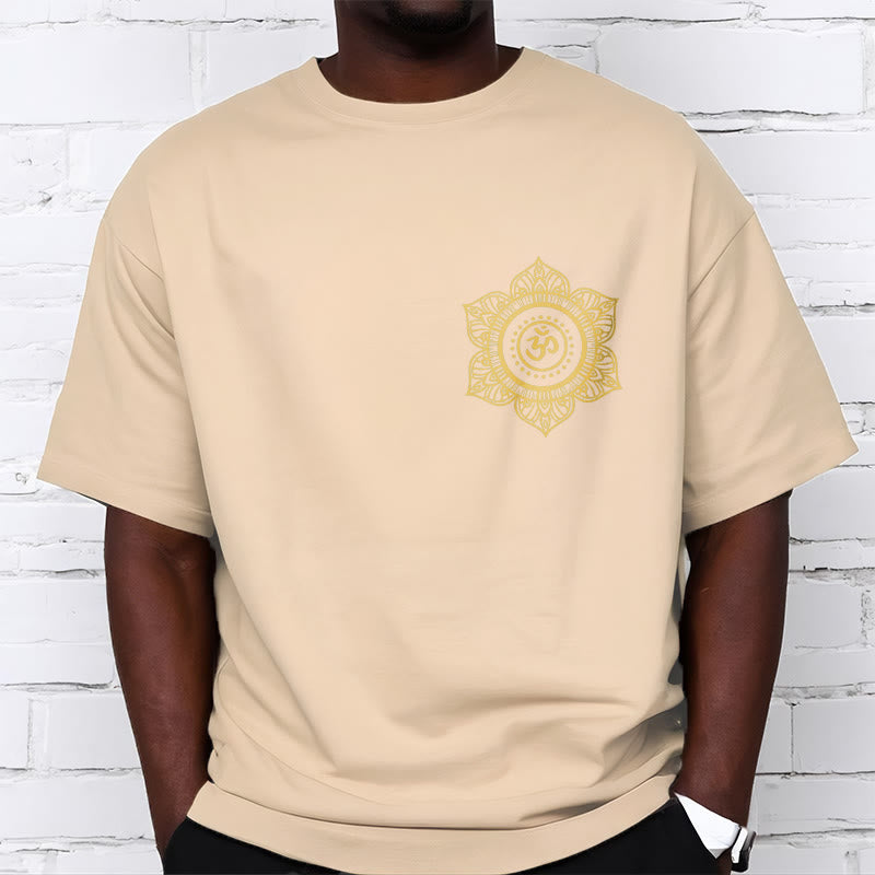 T-shirt à motif Mandala doré OM et Buddha Stones - image 11