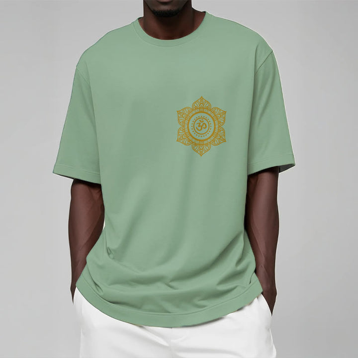 T-shirt à motif Mandala doré OM et Buddha Stones - image 15