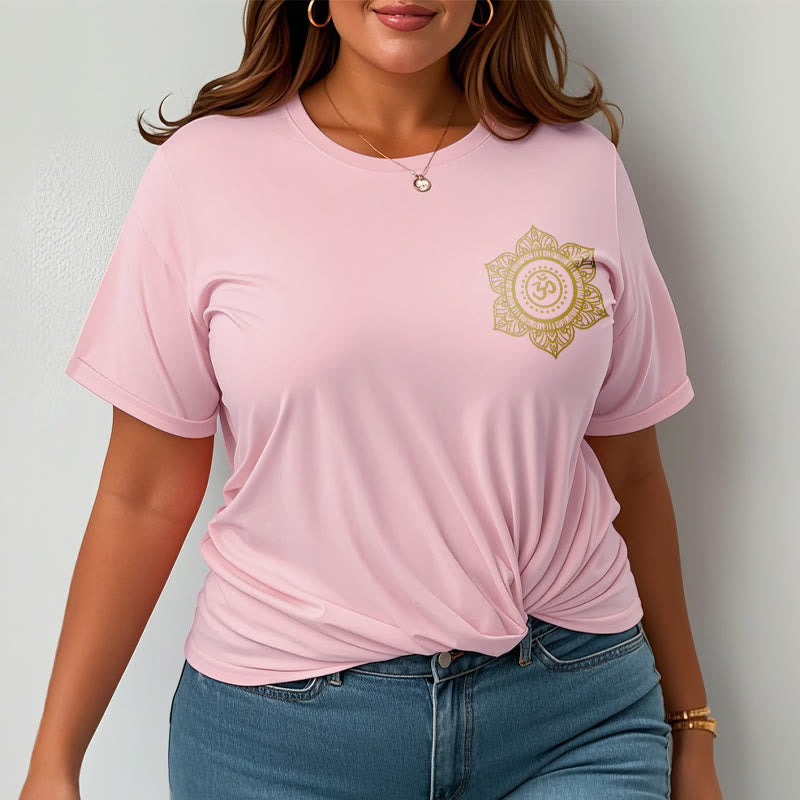T-shirt à motif Mandala doré OM et Buddha Stones - image 13