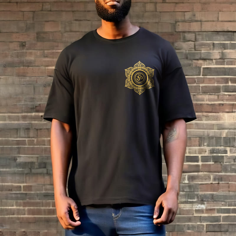 T-shirt à motif Mandala doré OM et Buddha Stones - image 6