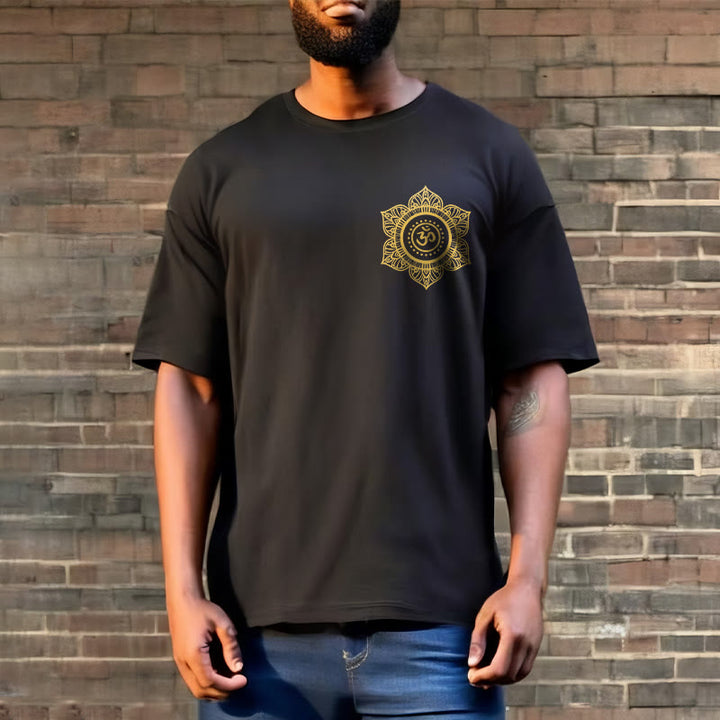 T-shirt à motif Mandala doré OM et Buddha Stones - image 6