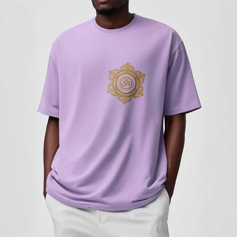 T-shirt à motif Mandala doré OM et Buddha Stones - image 18