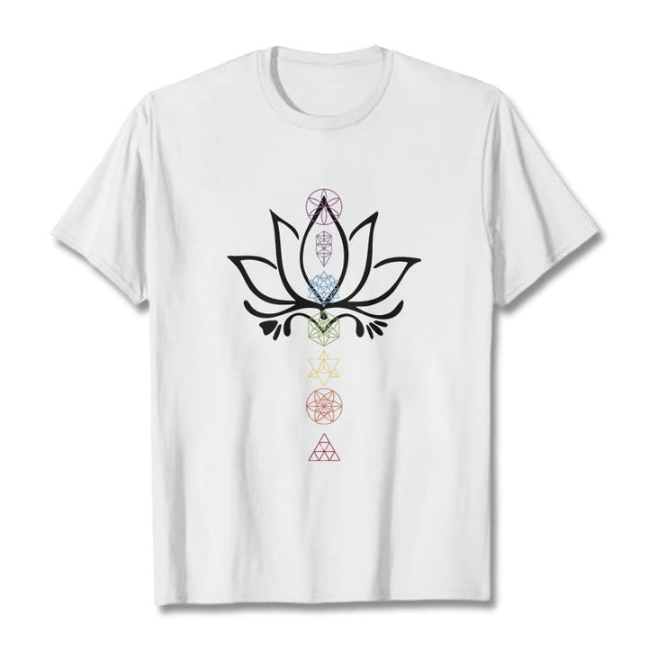 T-shirt Buddha Stones Lotus Géométrie Sacrée - Blanc - 2XL - image 6