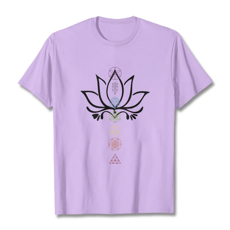 T-shirt Buddha Stones Lotus Géométrie Sacrée - Prune - 2XL - image 16