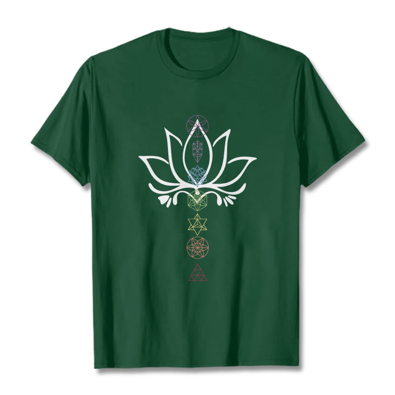 T-shirt Buddha Stones Lotus Géométrie Sacrée - Vert forêt - 2XL - image 10