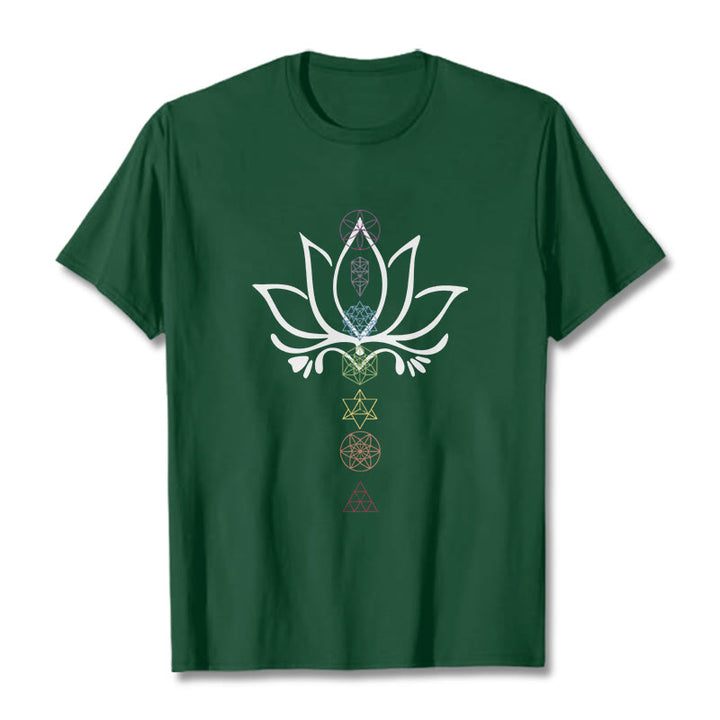 T-shirt Buddha Stones Lotus Géométrie Sacrée - Vert forêt - 2XL - image 10