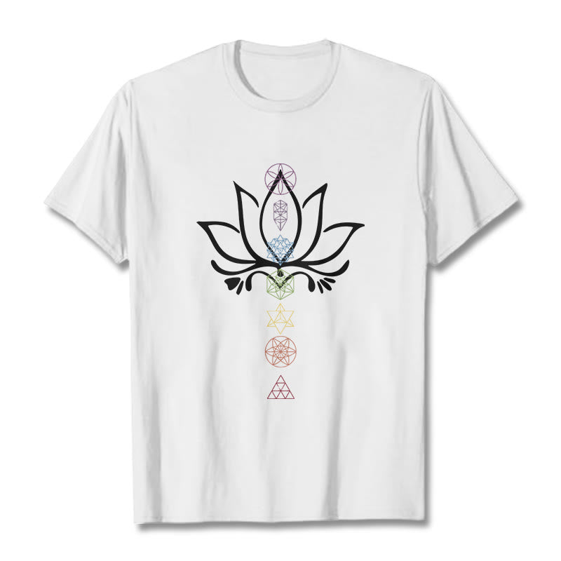 T-shirt Buddha Stones Lotus Géométrie Sacrée - Blanc - 2XL - image 5