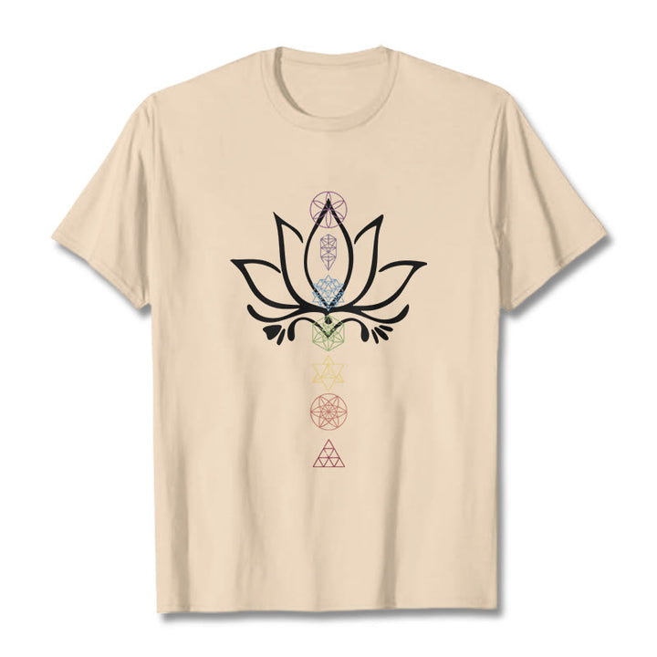 T-shirt Buddha Stones Lotus Géométrie Sacrée - Bisque - 2XL - image 8