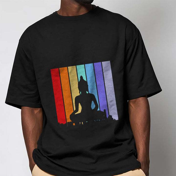 T-shirt Buddha Stones Méditation Bouddha Arc-en-ciel - image 1