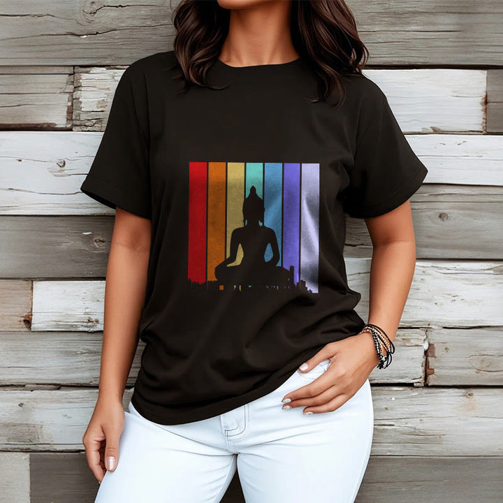 T-shirt Buddha Stones Méditation Bouddha Arc-en-ciel - image 3