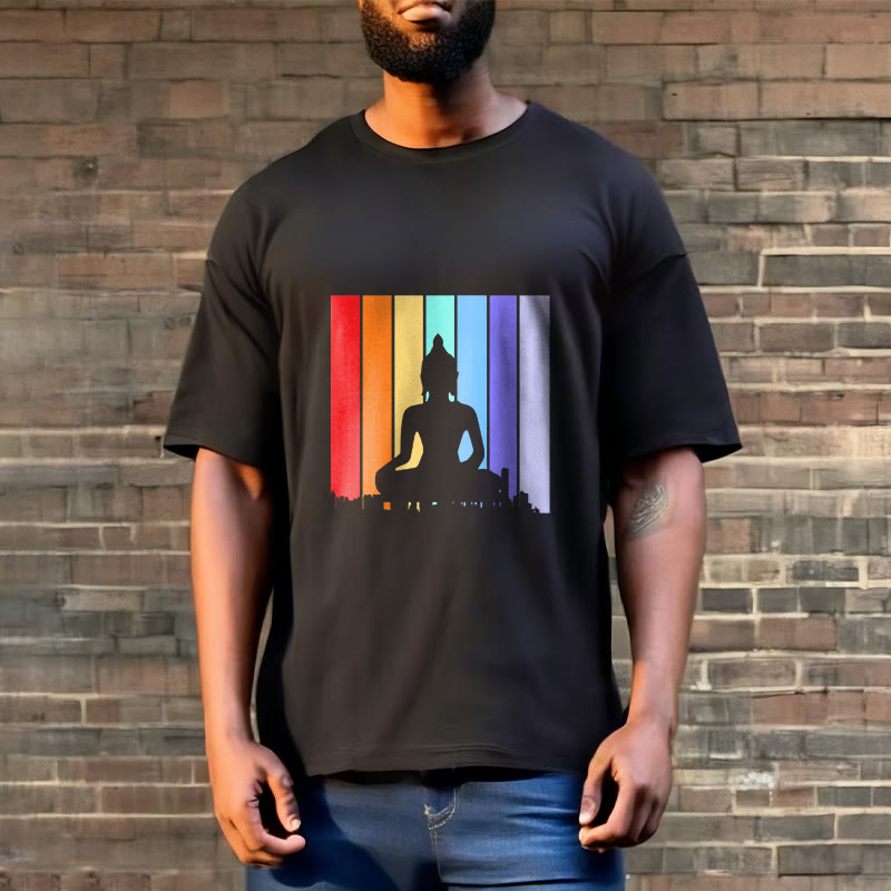 T-shirt Buddha Stones Méditation Bouddha Arc-en-ciel - image 2