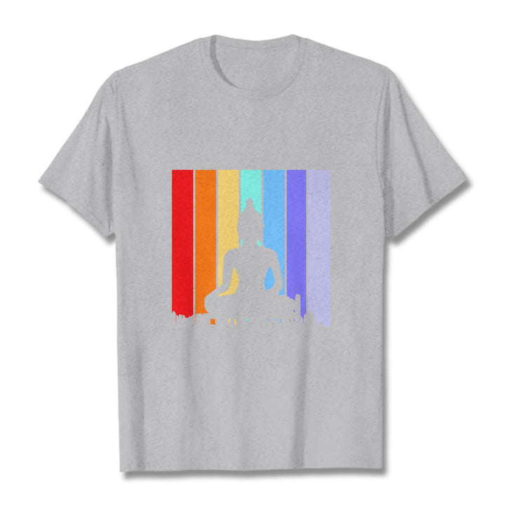 T-shirt Buddha Stones Méditation Bouddha Arc-en-ciel - Gris clair - 2XL - image 20