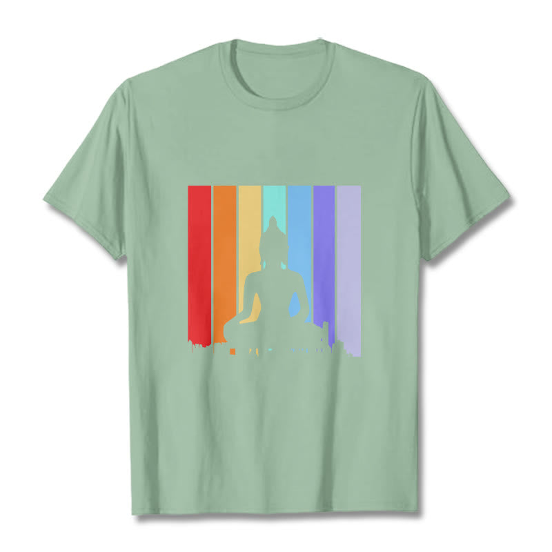 T-shirt Buddha Stones Méditation Bouddha Arc-en-ciel - Vert pâle - 2XL - image 15