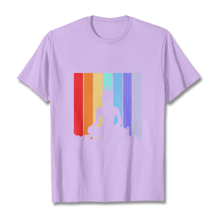 T-shirt Buddha Stones Méditation Bouddha Arc-en-ciel - Prune - 2XL - image 16