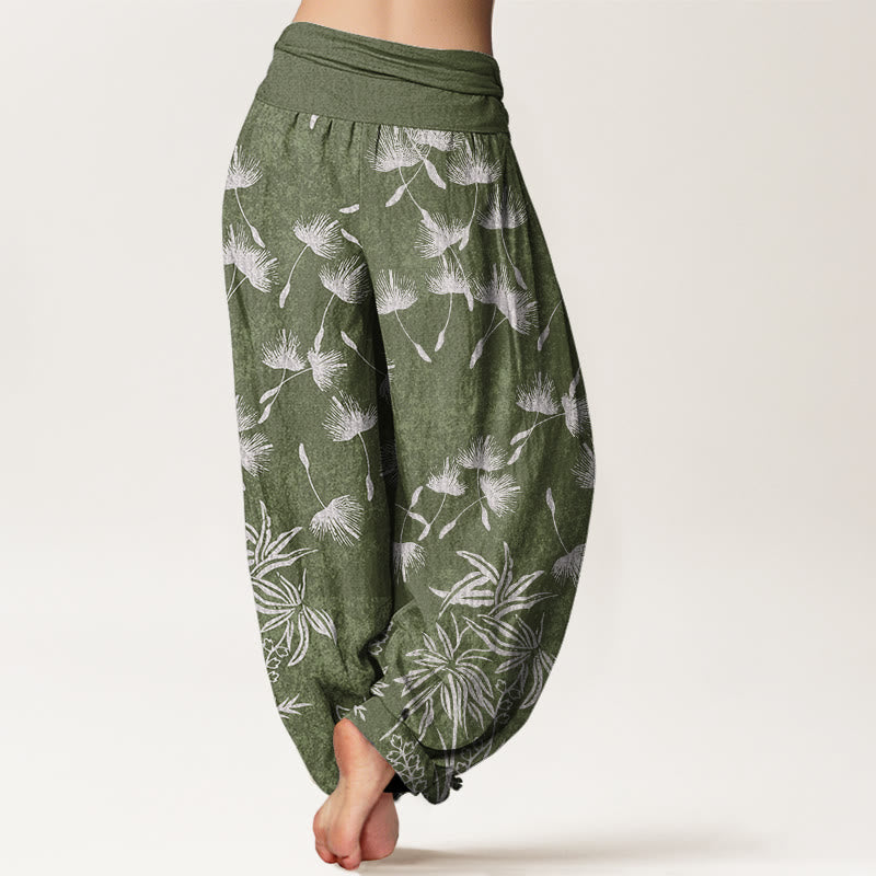 Pantalon sarouel décontracté à taille élastique pour femme, motif de graines de pissenlit et de plantes Buddha Stones - image 7