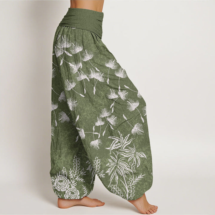 Pantalon sarouel décontracté à taille élastique pour femme, motif de graines de pissenlit et de plantes Buddha Stones - image 6