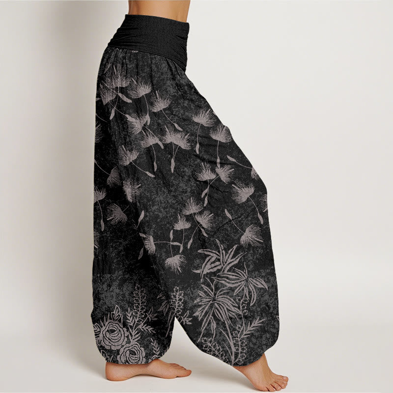 Pantalon sarouel décontracté à taille élastique pour femme, motif de graines de pissenlit et de plantes Buddha Stones - image 9