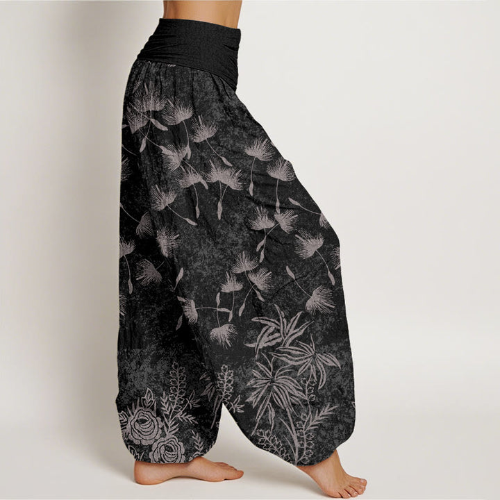 Pantalon sarouel décontracté à taille élastique pour femme, motif de graines de pissenlit et de plantes Buddha Stones - image 9