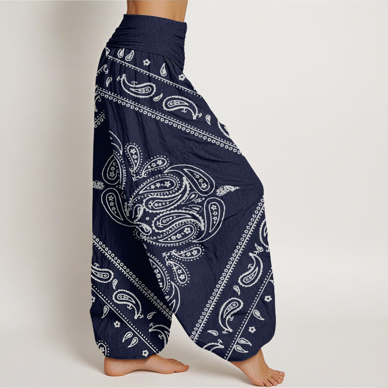 Pantalon Buddha Stones décontracté à taille élastique pour femme avec motif floral et cachemire - image 9