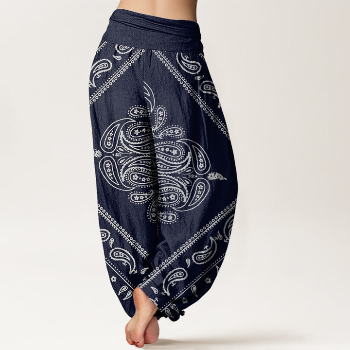 Pantalon Buddha Stones décontracté à taille élastique pour femme avec motif floral et cachemire - image 10