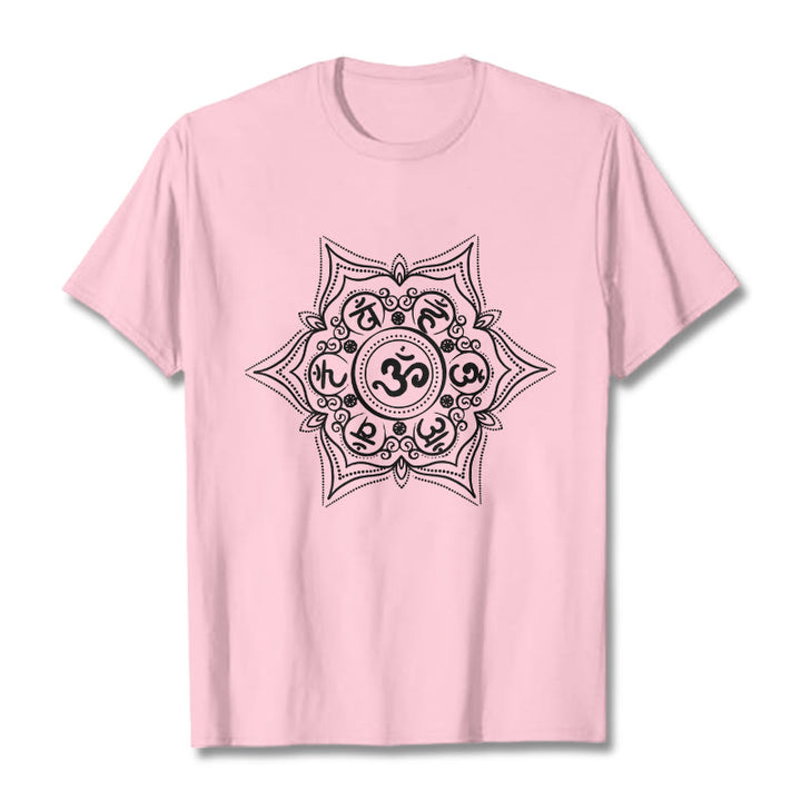 T-shirt Buddha Stones Mandala Om Mani Padme Hum - Rose clair - 2XL - image 12