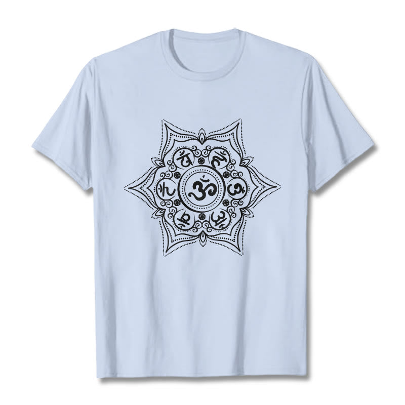 T-shirt Buddha Stones Mandala Om Mani Padme Hum - Cyan clair - 2XL - image 18